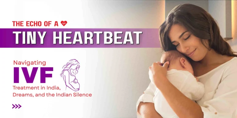 Doctor discussing IVF treatment in India with a hopeful couple in a clinic setting, showcasing emotional support.